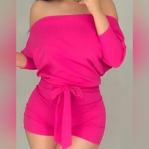 Elegant Pink NWOT Off-Shoulder Jumpsuit